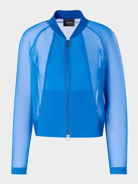 AKRIS Harina Panama Silk Organza Bomber Jacket