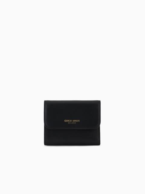 GIORGIO ARMANI LEATHER TRIFOLD WALLET
