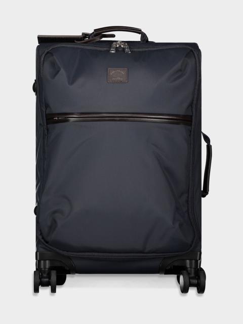 Paul & Shark Recycled fabric Luggage Suitcase with leather details