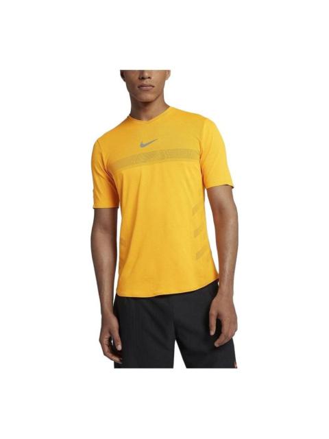 Nike 나이키 법원 Rafa Aeroreact 짧은 소매 티셔츠 '황색' 888207-845