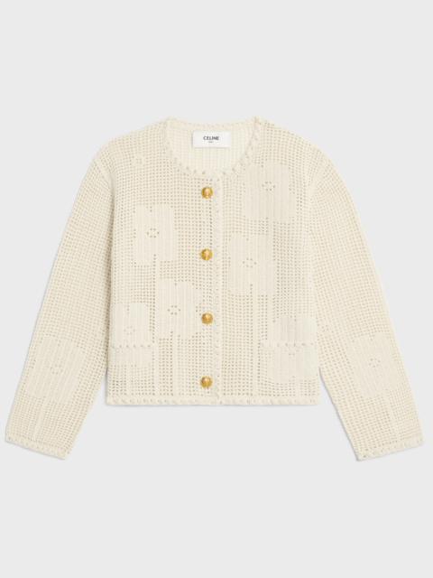 CELINE cardigan jacket in floral crocheted cotton