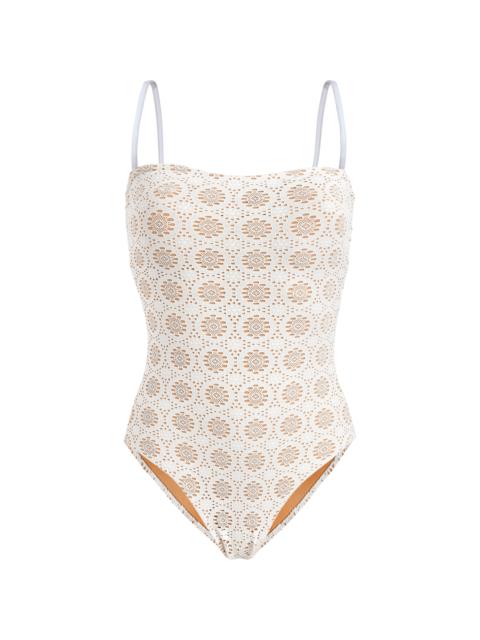 Vilebrequin Women Bustier One-piece Swimsuit Broderies Anglaises