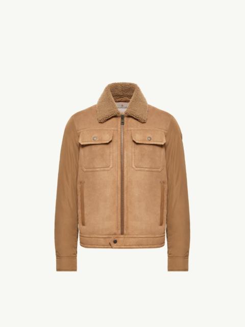 Moncler Zerique Shearling & Suede Short Down Jacket
