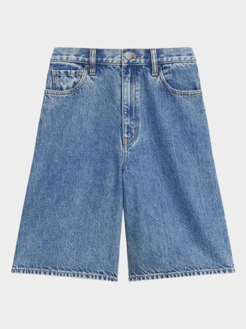 High-Rise Relaxed Denim Shorts