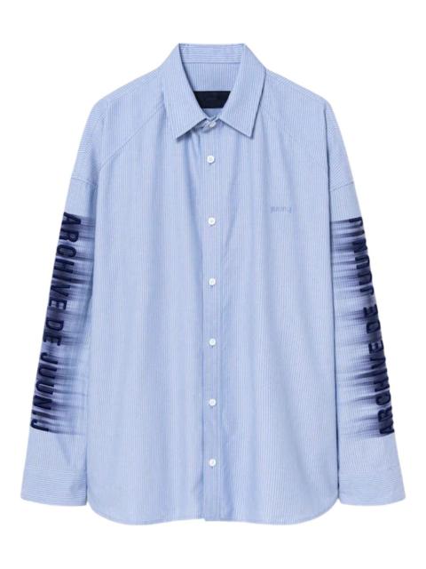 JUUN.J Archive Lettering striped long-sleeve shirt