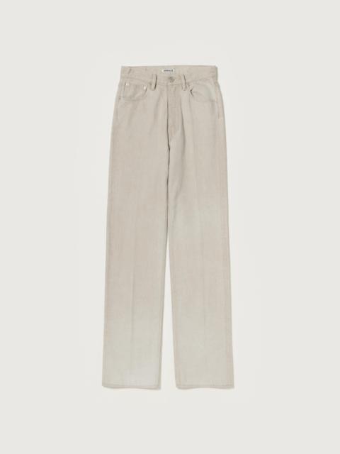 AURALEE FADED HARD TWIST BROWN DENIM 5P PANTS