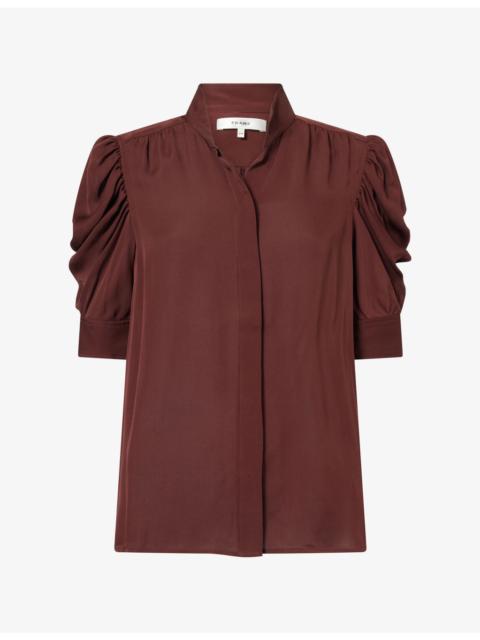 FRAME The Gillian Puff-Sleeve Silk Top