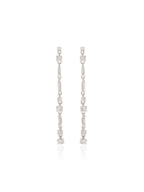 SUZANNE KALAN Thin Mix 18K White Gold Diamond Earrings