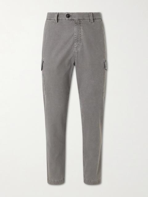 Brunello Cucinelli Slim-Fit Tapered Cotton-Twill Cargo Trousers