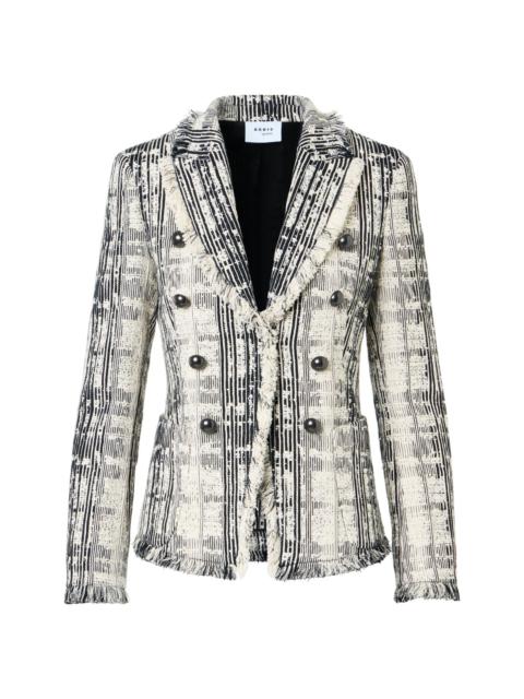 AKRIS Women's Textured Raw Cotton Denim Blazer - Cream Black