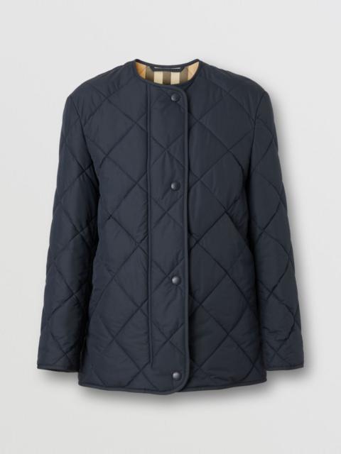 Burberry Diamond Quilted Collarless Barn Jacket