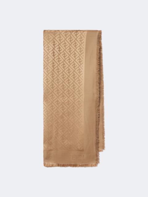 FENDI FF Zucca jacquard silk and wool scarf