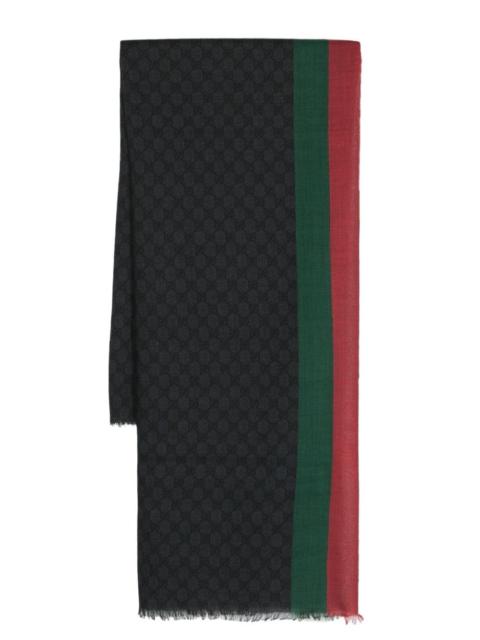 GUCCI GG jacquard knitted scarf with Web