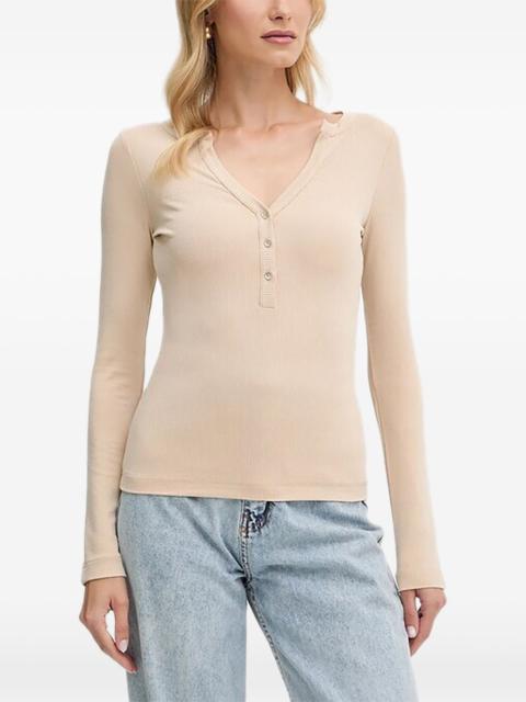GUESS USA ribbed buttoned T-shirt