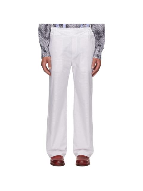 EDWARD CUMING White Patchwork Elasticized Trousers