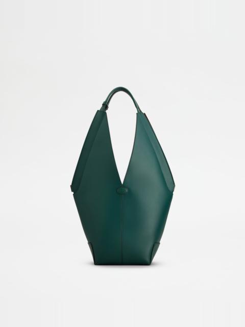 Tod's TOD'S DI BAG FOLIO SHOULDER BAG IN LEATHER SMALL - GREEN