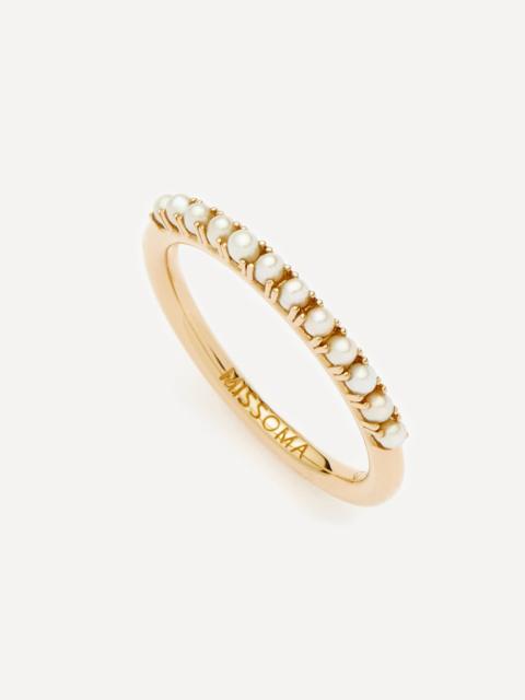 MISSOMA 14ct Gold Fine Half Eternity Pearl Ring