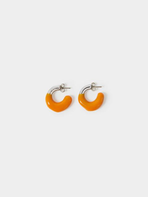 SUNNEI MINI RUBBERIZED EARRINGS SILVER / orange