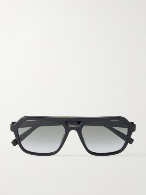 SAINT LAURENT Double-Bridge Aviator-Style Acetate Sunglasses Black