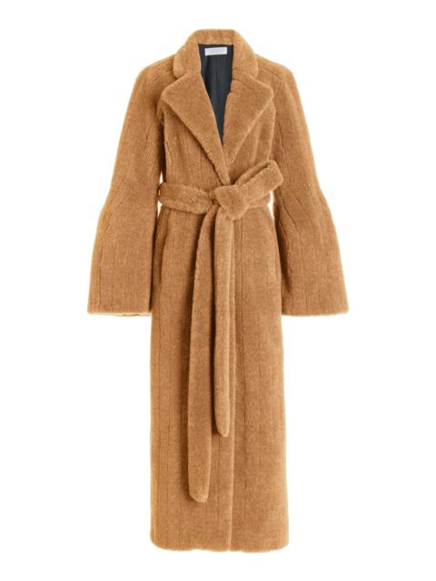 GABRIELA HEARST Barring Coat in Camel Virgin Wool Silk Cashmere Fur