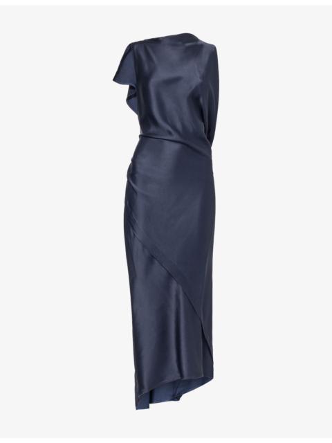 Victoria Beckham Kyra Crepe-Back Satin Midi Dress