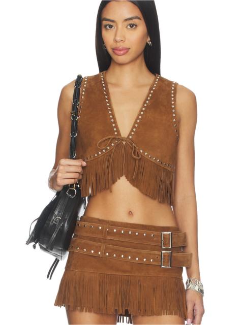 LAMARQUE Reina Fringed Suede Vest