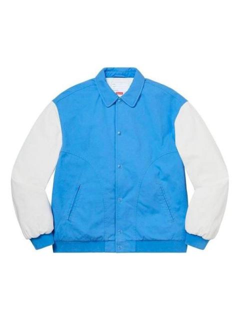 Supreme Twill Varsity Jacket 'Blue White' SUP-SS20-615