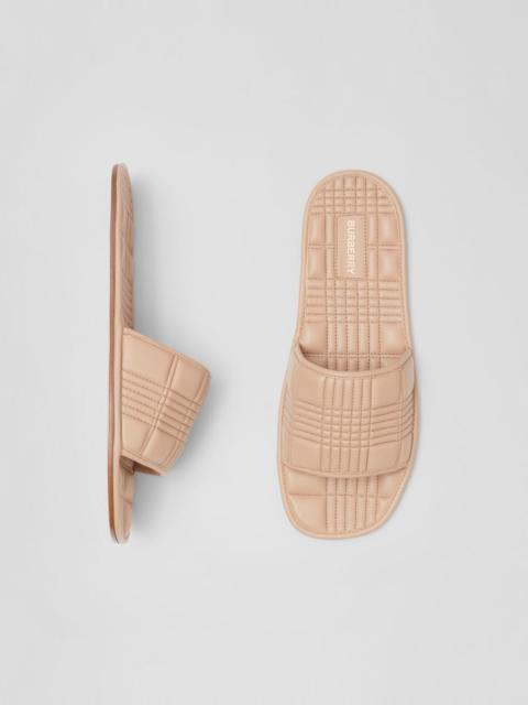 Burberry Quilted Leather Slides