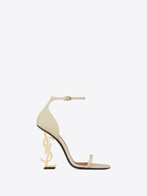 SAINT LAURENT opyum sandals in smooth leather with a gold-tone heel