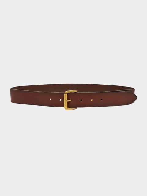 SAINT LAURENT Motorcycle Brown Leather Belt