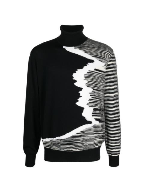 Missoni stripe-pattern roll-neck jumper