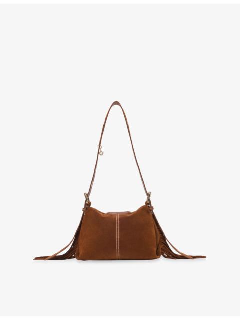 maje Miss M Mini Suede Shoulder Bag