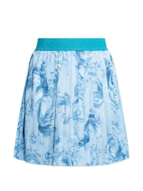 VERSACE JEANS COUTURE pleated printed skirt