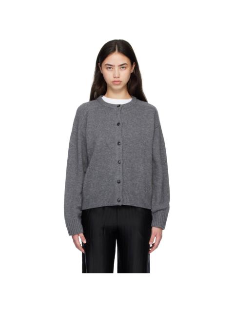 Loulou de Saison Gray AIDAR LDS Wool Cashmere Cardigan