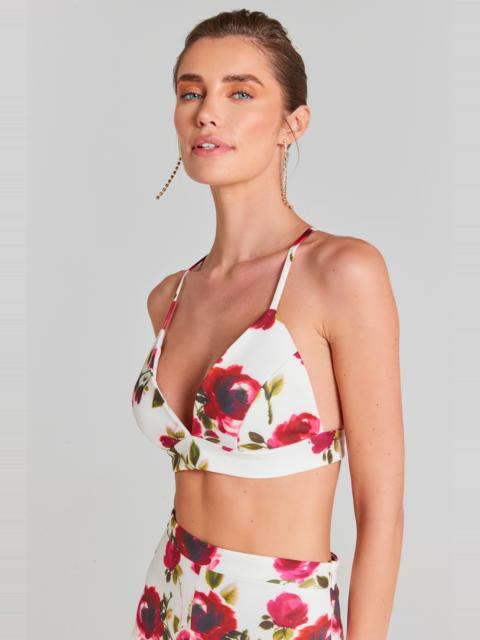 NADINE MERABI Portia White Floral Bra Top