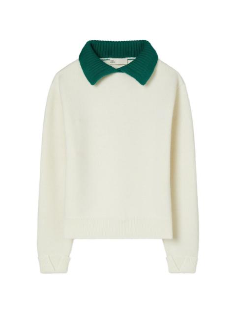 TORY BURCH collared wool sweater