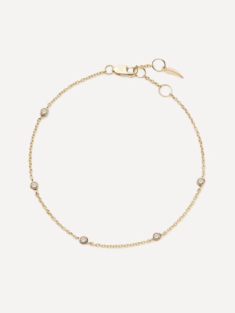 MISSOMA 14ct Gold Fine Floating Diamond Station Bracelet