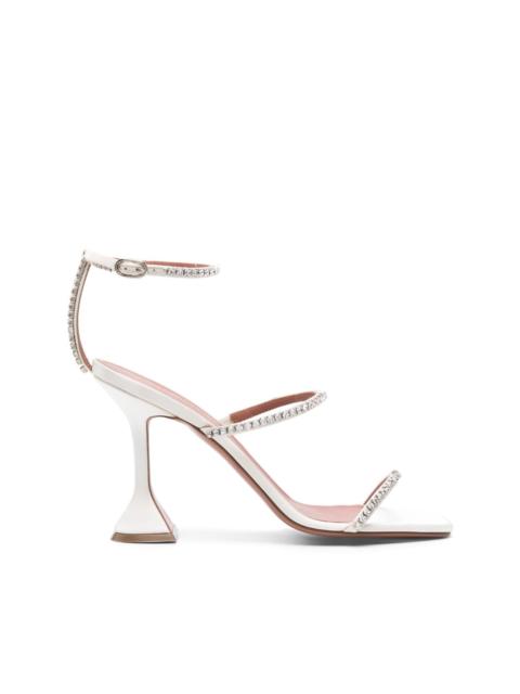 Amina Muaddi Gilda 95mm crystal leather sandals