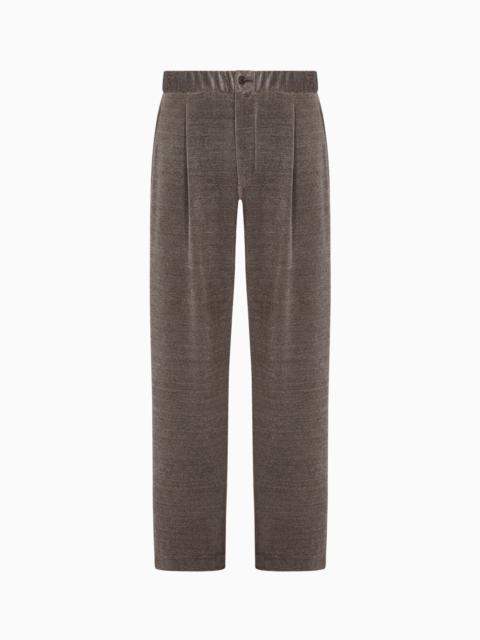 GIORGIO ARMANI ASV SINGLE-PLEAT TROUSERS IN MILLERAIES COTTON JERSEY