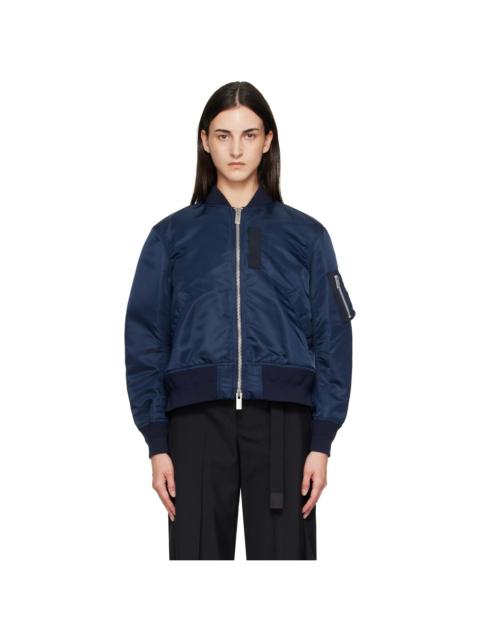 sacai Navy Nylon Twill Blouson Bomber Jacket
