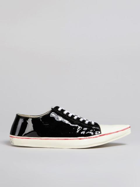 Marni PATENT LEATHER GOOEY LOW-TOP SNEAKER W/MARNI GRAFFITI-STYLE SIGNATURE