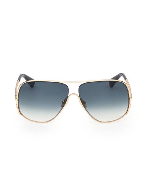 Max Mara Women's 60MM Aviator Sunglasses - Gold Blue