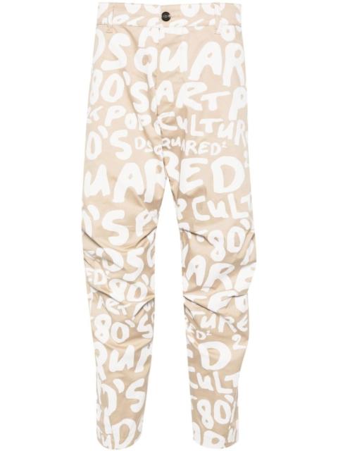 DSQUARED2 logo-print tapered trousers