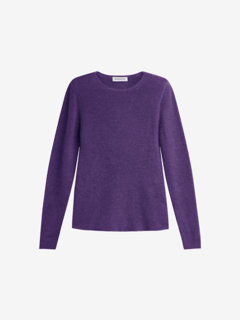 The Frankie Shop Beatrice Knit Padded Long Sleeve Top - Deep Purple