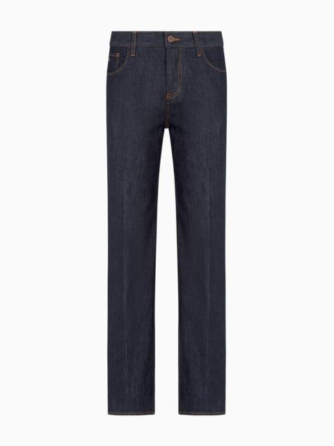 EMPORIO ARMANI J76 STRAIGHT-FIT DARK BLUE DENIM JEANS