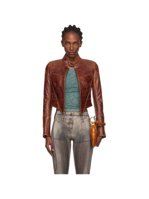 KNWLS Brown Claw Leather Jacket