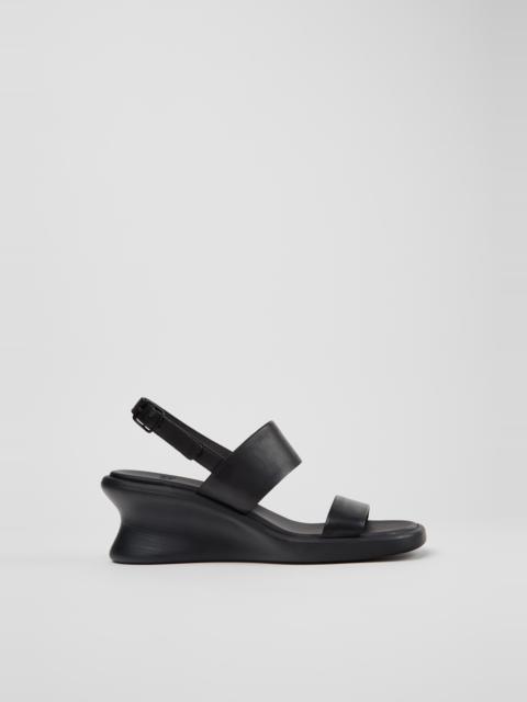 CAMPER Louise Sandal Black Leather Sandals for Women.