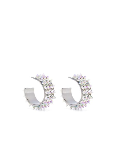 Karma crystal-embellished hoop earrings