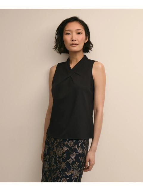 Brooks Brothers Cross-Neck Sleeveless Knit Top