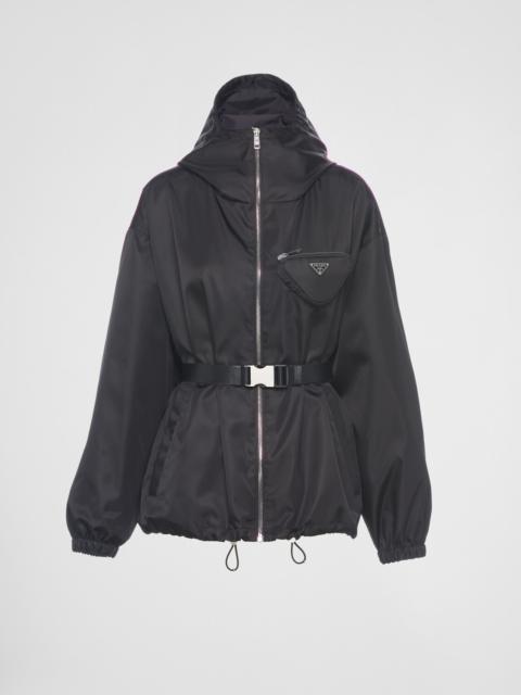 Prada Re-Nylon hooded blouson jacket with pouch